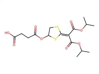 Diisopropyl 4-hydroxy-1,3-dithiolan-2-ylidene malonate succinic acid semi-ester structure