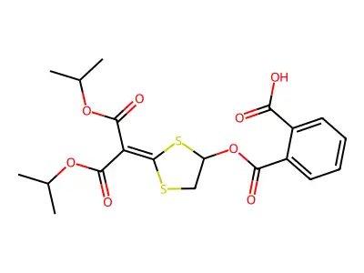 Diisopropyl 4-hydroxy-1,3-dithiolan-2-ylidenemalonate phthalic acid semi-ester structure