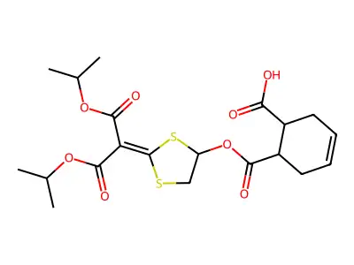 4-Cyclohexene-1,2-dicarboxylic acid, mono(2-(2-(1-methylethoxy)-1-((1-methylethoxy)carbonyl)-2-oxoethylidene)-1,3-dithiolan-4-yl) ester structure