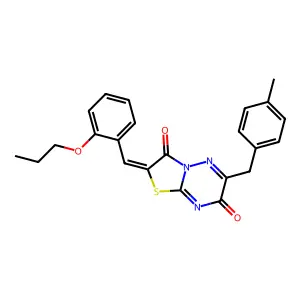 (2Z)-6-(4-methylbenzyl)-2-(2-propoxybenzylidene)-7H-[1,3]thiazolo[3,2-b][1,2,4]triazine-3,7(2H)-dione structure