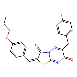 (2Z)-6-(4-fluorobenzyl)-2-(4-propoxybenzylidene)-7H-[1,3]thiazolo[3,2-b][1,2,4]triazine-3,7(2H)-dione structure