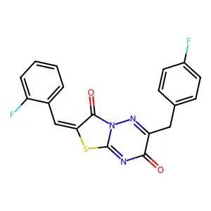 (2Z)-6-(4-fluorobenzyl)-2-(2-fluorobenzylidene)-7H-[1,3]thiazolo[3,2-b][1,2,4]triazine-3,7(2H)-dione structure