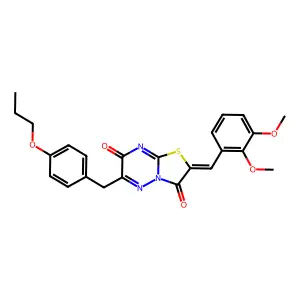 (2Z)-2-(2,3-dimethoxybenzylidene)-6-(4-propoxybenzyl)-7H-[1,3]thiazolo[3,2-b][1,2,4]triazine-3,7(2H)-dione structure