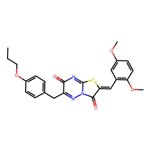 (2Z)-2-(2,5-dimethoxybenzylidene)-6-(4-propoxybenzyl)-7H-[1,3]thiazolo[3,2-b][1,2,4]triazine-3,7(2H)-dione structure