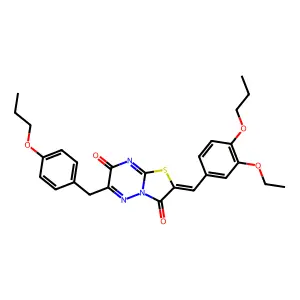 (2Z)-2-(3-ethoxy-4-propoxybenzylidene)-6-(4-propoxybenzyl)-7H-[1,3]thiazolo[3,2-b][1,2,4]triazine-3,7(2H)-dione structure