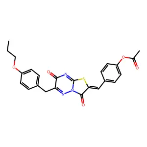 4-{(E)-[3,7-dioxo-6-(4-propoxybenzyl)-7H-[1,3]thiazolo[3,2-b][1,2,4]triazin-2(3H)-ylidene]methyl}phenyl acetate structure