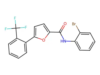 N-(2-Bromophenyl)-5-(2-(trifluoromethyl)phenyl)-2-furamide structure