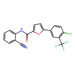 5-[4-chloro-3-(trifluoromethyl)phenyl]-N-(2-cyanophenyl)furan-2-carboxamide structure
