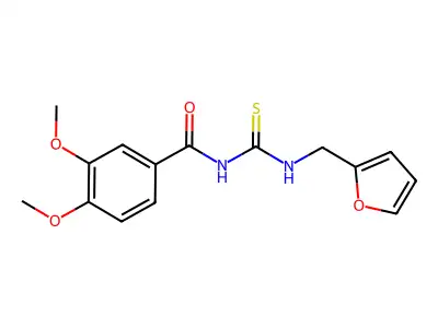 N-(furan-2-ylmethylcarbamothioyl)-3,4-dimethoxybenzamide structure