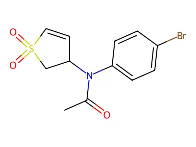 N-(1,1-dioxo(3-2,3-dihydrothienyl))-N-(4-bromophenyl)acetamide structure