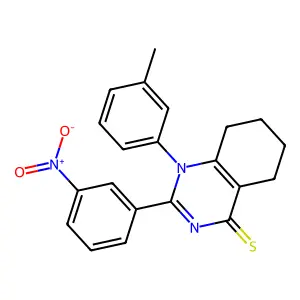 1-(3-Methylphenyl)-2-(3-nitrophenyl)-5,6,7,8-tetrahydroquinazoline-4-thione structure