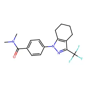 N,N-dimethyl-4-[3-(trifluoromethyl)-4,5,6,7-tetrahydro-1H-indazol-1-yl]benzamide structure