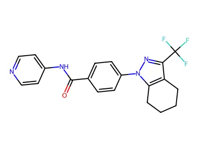 N-(4-pyridyl){4-[3-(trifluoromethyl)(1H-4,5,6,7-tetrahydroindazolyl)]phenyl}ca rboxamide structure