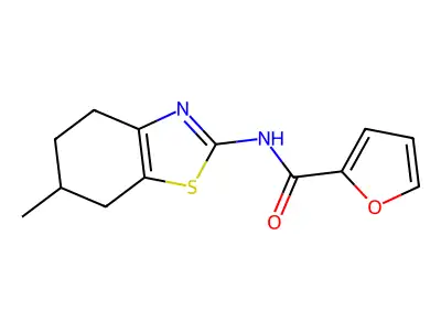 N-(6-methyl-4,5,6,7-tetrahydro-1,3-benzothiazol-2-yl)furan-2-carboxamide structure