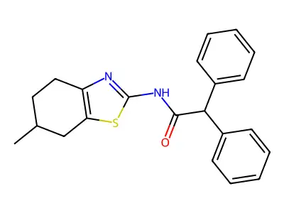 N-(6-methyl-4,5,6,7-tetrahydro-1,3-benzothiazol-2-yl)-2,2-diphenylacetamide structure