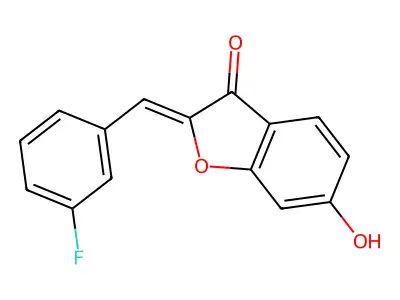 (2Z)-2-[(3-Fluorophenyl)methylene]-6-hydroxy-3(2H)-benzofuranone structure