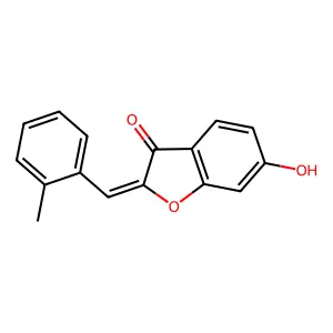 (2Z)-6-hydroxy-2-(2-methylbenzylidene)-1-benzofuran-3(2H)-one structure