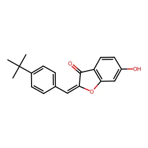 (2E)-2-[(4-tert-butylphenyl)methylidene]-6-hydroxy-1-benzofuran-3-one structure