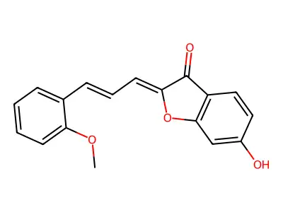 (Z)-6-hydroxy-2-((E)-3-(2-methoxyphenyl)allylidene)benzofuran-3(2H)-one structure