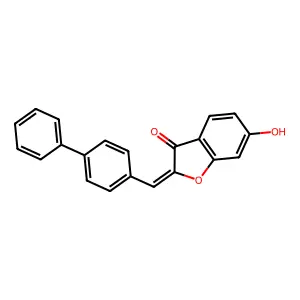 6-Hydroxy-2-[(4-phenylphenyl)methylidene]-2,3-dihydro-1-benzofuran-3-one structure