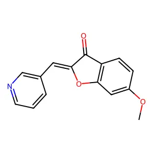 (Z)-6-methoxy-2-(pyridin-3-ylmethylene)benzofuran-3(2H)-one structure