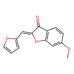(Z)-2-(furan-2-ylmethylene)-6-methoxybenzofuran-3(2H)-one structure
