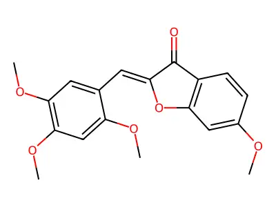(Z)-6-methoxy-2-(2,4,5-trimethoxybenzylidene)benzofuran-3(2H)-one structure