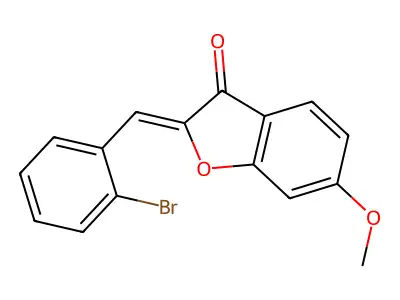 (Z)-2-(2-bromobenzylidene)-6-methoxybenzofuran-3(2H)-one structure