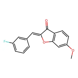 (Z)-2-(3-fluorobenzylidene)-6-methoxybenzofuran-3(2H)-one structure