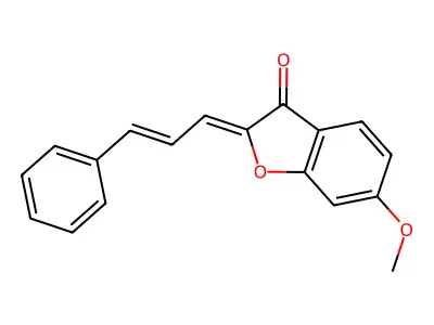 (Z)-6-methoxy-2-((E)-3-phenylallylidene)benzofuran-3(2H)-one structure