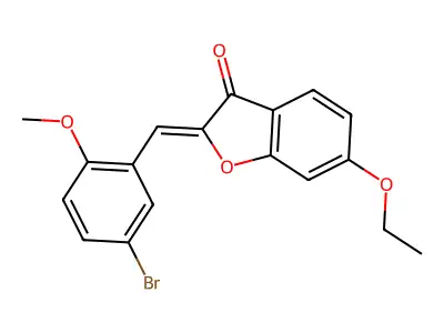 (Z)-2-(5-bromo-2-methoxybenzylidene)-6-ethoxybenzofuran-3(2H)-one structure