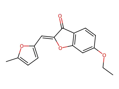 (Z)-6-ethoxy-2-((5-methylfuran-2-yl)methylene)benzofuran-3(2H)-one structure