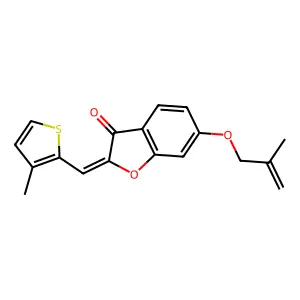 (Z)-6-((2-methylallyl)oxy)-2-((3-methylthiophen-2-yl)methylene)benzofuran-3(2H)-one structure