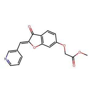 (Z)-methyl 2-((3-oxo-2-(pyridin-3-ylmethylene)-2,3-dihydrobenzofuran-6-yl)oxy)acetate structure