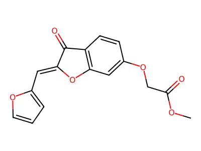 methyl 2-[[(2Z)-2-(furan-2-ylmethylidene)-3-oxo-1-benzofuran-6-yl]oxy]acetate structure