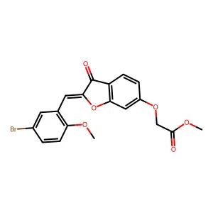 (Z)-methyl 2-((2-(5-bromo-2-methoxybenzylidene)-3-oxo-2,3-dihydrobenzofuran-6-yl)oxy)acetate structure
