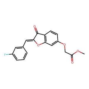 (Z)-methyl 2-((2-(3-fluorobenzylidene)-3-oxo-2,3-dihydrobenzofuran-6-yl)oxy)acetate structure