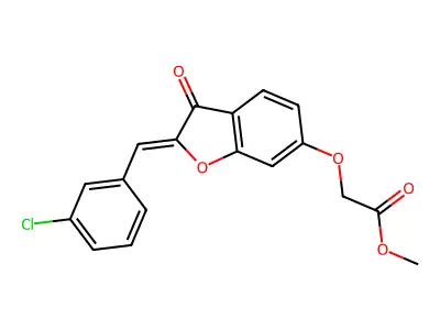 Methyl 2-{2-[(3-chlorophenyl)methylene]-3-oxobenzo[3,4-b]furan-6-yloxy}acetate structure