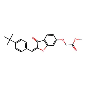 (Z)-methyl 2-((2-(4-(tert-butyl)benzylidene)-3-oxo-2,3-dihydrobenzofuran-6-yl)oxy)acetate structure