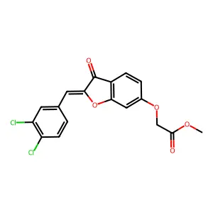 (Z)-methyl 2-((2-(3,4-dichlorobenzylidene)-3-oxo-2,3-dihydrobenzofuran-6-yl)oxy)acetate structure