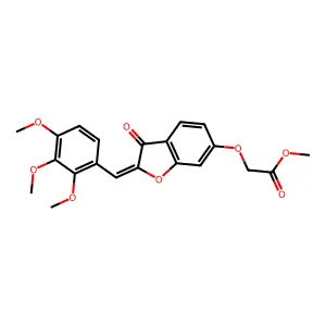 (Z)-methyl 2-((3-oxo-2-(2,3,4-trimethoxybenzylidene)-2,3-dihydrobenzofuran-6-yl)oxy)acetate structure
