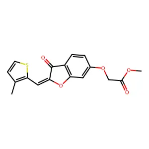 (Z)-methyl 2-((2-((3-methylthiophen-2-yl)methylene)-3-oxo-2,3-dihydrobenzofuran-6-yl)oxy)acetate structure