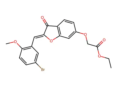 (Z)-ethyl 2-((2-(5-bromo-2-methoxybenzylidene)-3-oxo-2,3-dihydrobenzofuran-6-yl)oxy)acetate structure