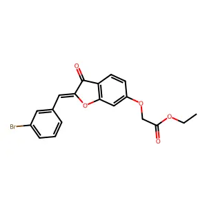 (Z)-ethyl 2-((2-(3-bromobenzylidene)-3-oxo-2,3-dihydrobenzofuran-6-yl)oxy)acetate structure