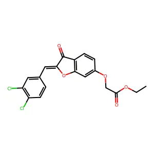 (Z)-ethyl 2-((2-(3,4-dichlorobenzylidene)-3-oxo-2,3-dihydrobenzofuran-6-yl)oxy)acetate structure