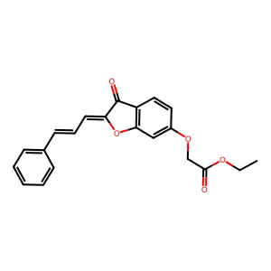 ethyl 2-(((Z)-3-oxo-2-((E)-3-phenylallylidene)-2,3-dihydrobenzofuran-6-yl)oxy)acetate structure
