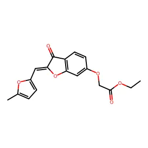 (Z)-ethyl 2-((2-((5-methylfuran-2-yl)methylene)-3-oxo-2,3-dihydrobenzofuran-6-yl)oxy)acetate structure