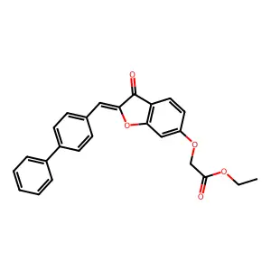 Ethyl 2-{3-oxo-2-[(4-phenylphenyl)methylene]benzo[3,4-b]furan-6-yloxy}acetate structure