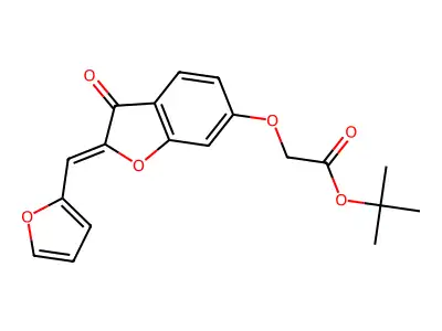 (Z)-tert-butyl 2-((2-(furan-2-ylmethylene)-3-oxo-2,3-dihydrobenzofuran-6-yl)oxy)acetate structure