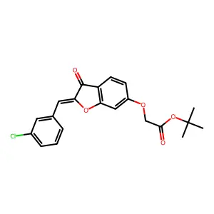 tert-butyl {[(2Z)-2-(3-chlorobenzylidene)-3-oxo-2,3-dihydro-1-benzofuran-6-yl]oxy}acetate structure